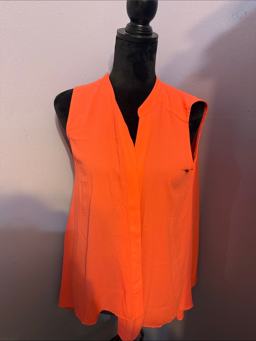 LOFT Bright Orange Sleeveless V-Neck Camisole